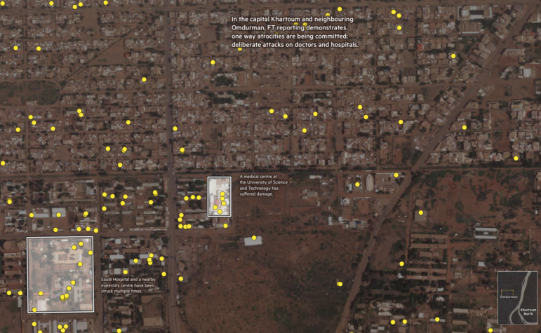 Financial Times mapping attacks on Sudan's health facilities