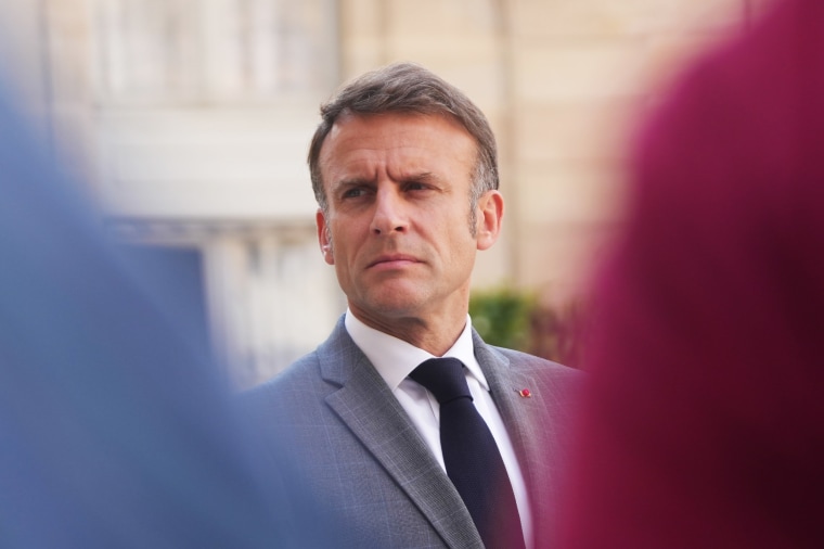 French President Emmanuel Macron as Centrist Party Trails in The Polls on June 24, 2024.