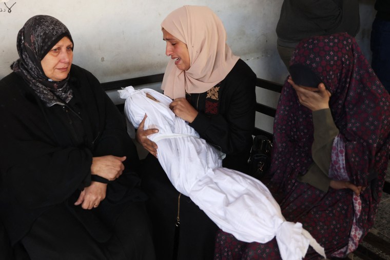 Palestinian mourners in Gaza City