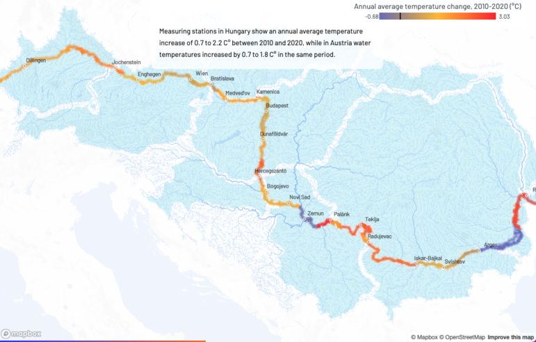 Atlo data Danube River warming