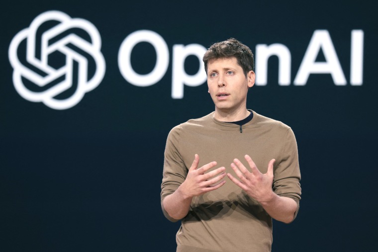 Sam Altman speaks during the Microsoft Build conference at Microsoft headquarters in Redmond, Wash.