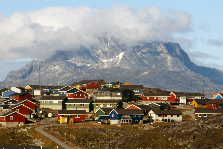 The city of Nuuk, the capital of Greenland.