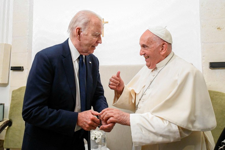 Pope Francis and Joe Biden.