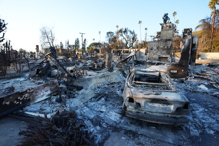 Destroyed buildings in Altadena on Jan. 12, 2025.