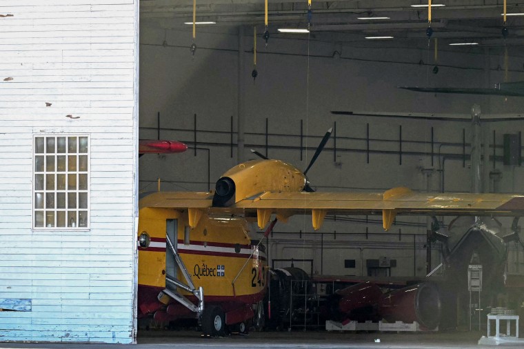 The Canadian Super Scooper which collided with a drone grounded.