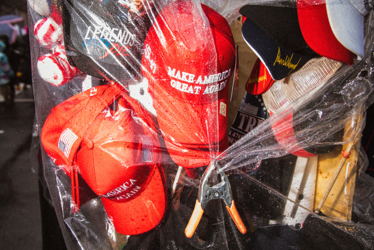 Make America Great Again hats for sale outside the Capital One Area on Jan. 19, 2025.