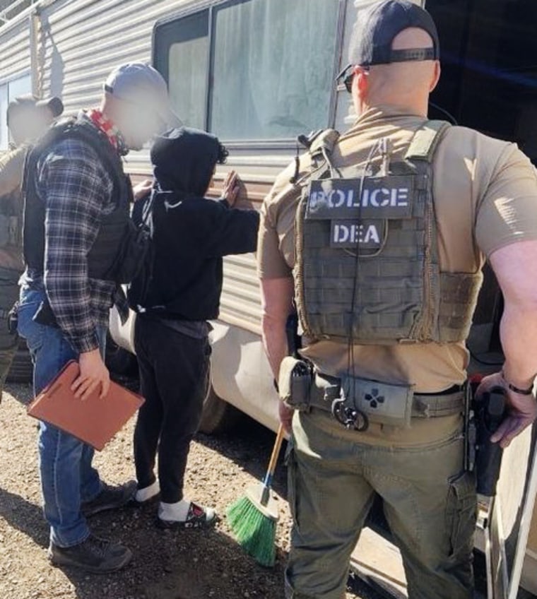 DEA officers in Arizona assisting DHS with their immigration efforts on Jan. 26, 2025.