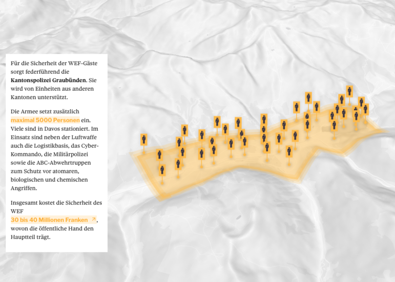 Tagesanzeiger infographic Davos fortress Swiss Army