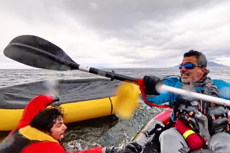 kayakers dell simancas and son Adrián Simancas water acivity sport