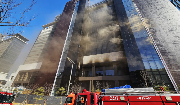 Six people have died in a fire in a hotel resort construction site in South Korea’s port city of Busan, according to the city’s fire agency, with a helicopter used to pluck some 14 people to safety after they had taken refuge on a rooftop.