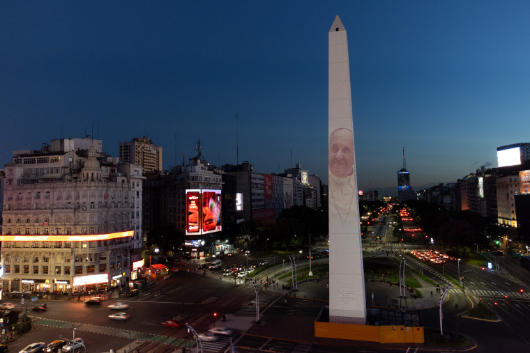 Image: Argentina Projects A Message In Support For The Pope Francis