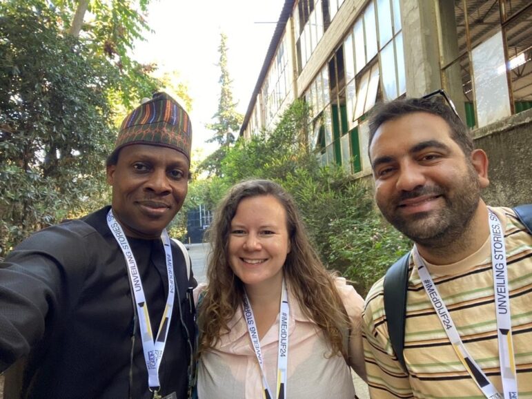 CCIJ series editor Carolyn Thompson, with CCIJ Africa Editor A