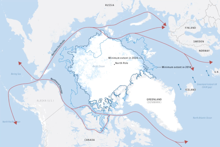 Wall Street Journal mapping Arctic sea lanes