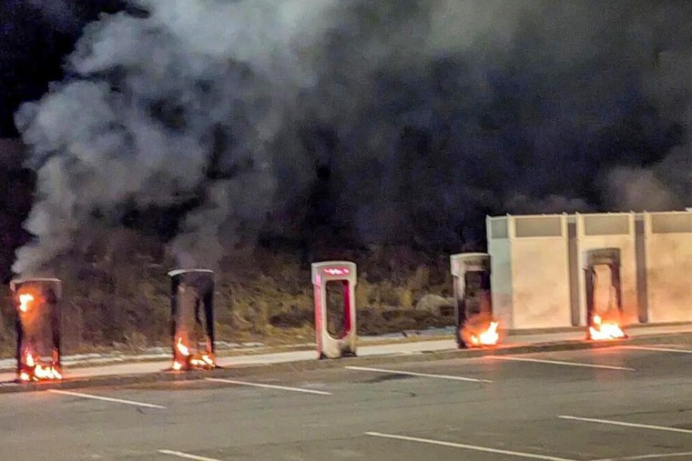 EV chargers on fire.