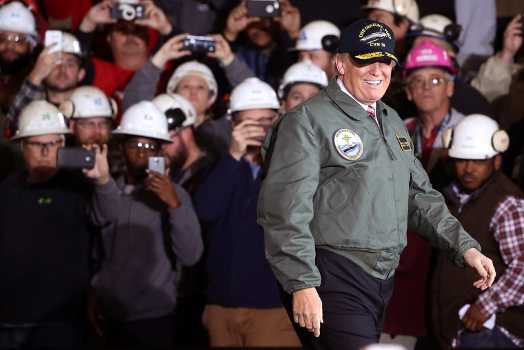 Donald Trump Delivers Remarks Aboard The USS Gerald R. Ford politics political politician smile