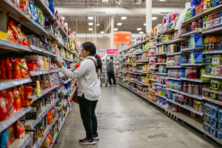 A customer shops at a grocery store on Feb, 12, 2025 in Austin, Texas. 